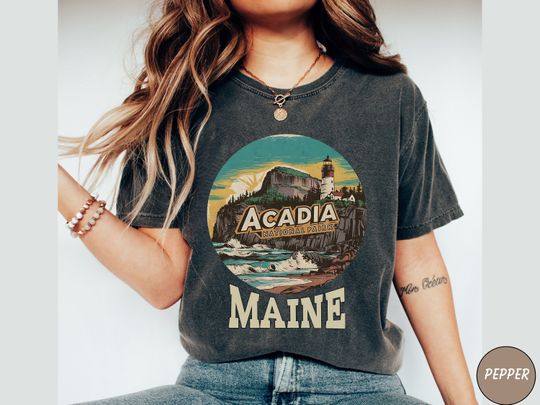 Acadia National Park shirt, Vintage Maine T-Shirt, Acadia National Park gifts, Retro Maine Shirt, Acadia Park Souvenir Tee