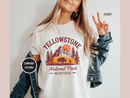 Discover YStone National Park Comfort Colors shirt, Vintage Montana tshirt YStone National Park gifts Hiking&nbsp;tee YStone Park Souvenir