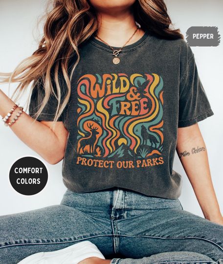 Discover Retro Protect our National Park T-shirt, Vintage Nature Lover Tee, Groovy  Hippie Earth Day Top, Men Women Unisex Shirt, Outdoor Adventure