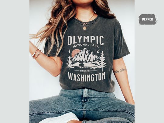 Retro Olympic National Park T-Shirt, Washington Shirt, Hiking tee, Olympic Park Family Trip, Olympic Park gift, Washington Souvenir