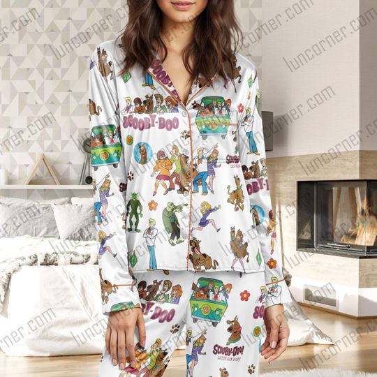 Scooby Doo Sleepwear Set, Retro Halloween Pajamas, Cozy Lounge Set, Funny Scooby Doo Outfit, Summerween Pajamas
