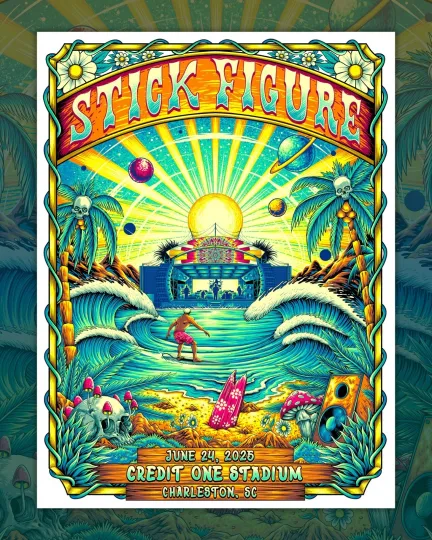 Discover Stick Figure June 24th 2025 Credit One Stadium Charlotte NC Poster