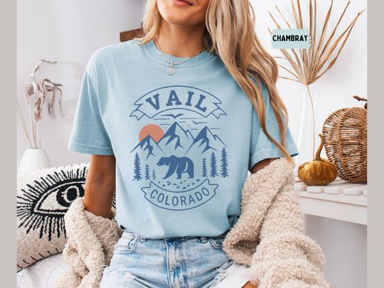 Discover Vintage Vail Colorado Comfort Colors shirt, Retro Colorado State Tshirt, Vail Souvenir Hiking&nbsp;Camping ski resort shirt Rocky Mluntains tee