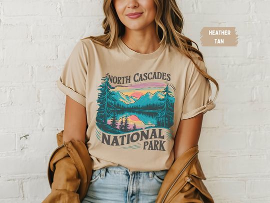 Discover Vintage North Cascades National Park shirt Retro Washington Park Shirt, Pacific Northwest T-shirt, North Casscades  Souvenir gift PNW tee