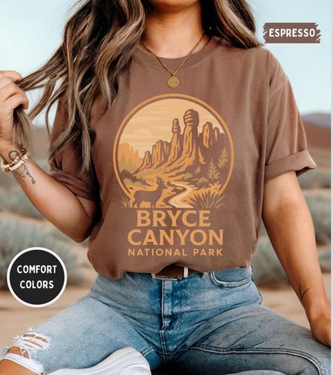 Discover Vintage Bryce Canyon National Park Comfort Colors T-shirt, Unisex Shirt, Retro Utah National ParkTee, Mountain Lover Gift, Outdoor hiking