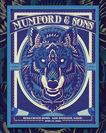 Mumford and Sons Hollywood Bowl Los Angeles June 12th 2025 Poster