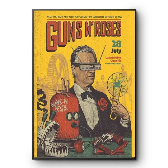 Guns N' Roses Concert Luxexpo Open Air Luxembourg July 28, 2025 Poster