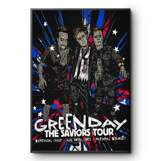Green Day Santiago, Chile Tour August 30, 2025 Poster