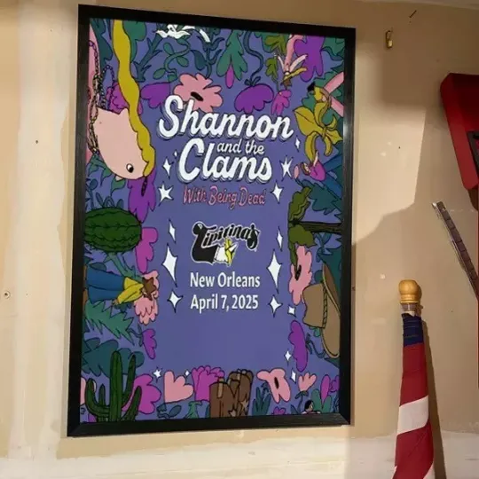 Shannon And The Clams April 7 2025 New Orleans LA Show Poster, Unframed