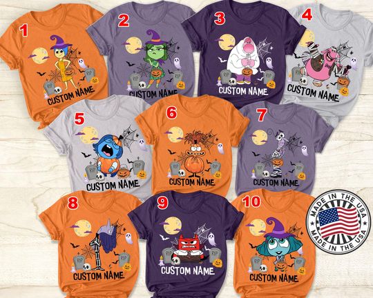 Discover Personalized Disney Pixar Inside Out 2 T-Shirt, Custom Name Halloween Party 2025 Shirts, Disneyland Inside Out Halloween Shirts Gift