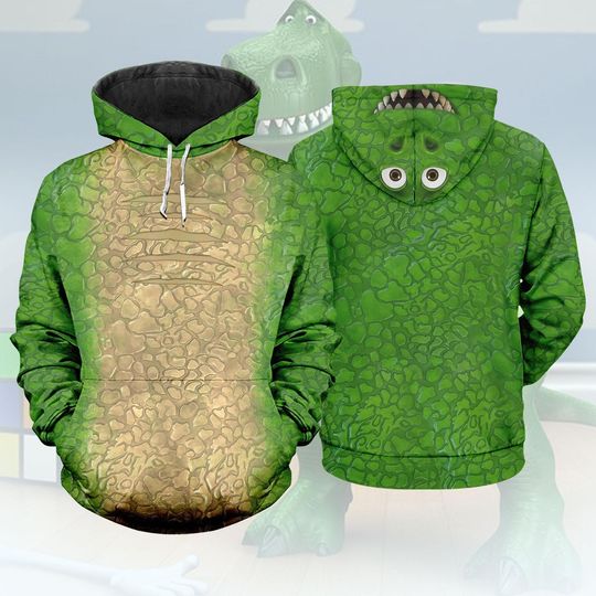 Discover Toy Story Rex Cosplay Hoodie, Disney Land Party Sweatshirt, 3D Toy Story Land Hoodie