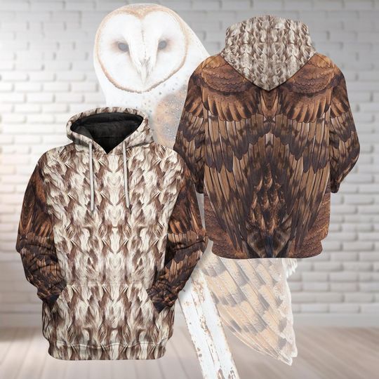Discover Halloween Owl Bird Cosplay Hoodie, Bird Costume Sweatshirt for Men, Funny Animal Costume Tee