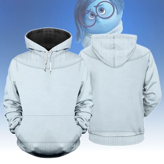 Sadness Hoodie - Inside Out 2 Characters Costume Shirt, Riley Andersen Cosplay Tee