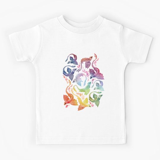 Discover Dragon fire rainbow Kids T-Shirt