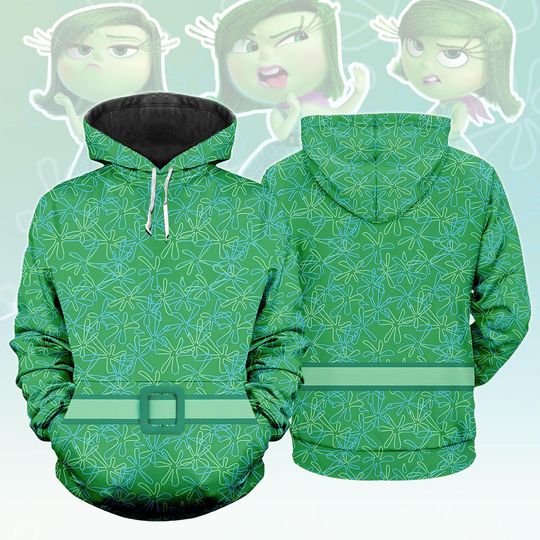 Discover 3D Inside Out Costume Hoodie, Disgust Cosplay Shirt, Disney World Disneyland Epcot