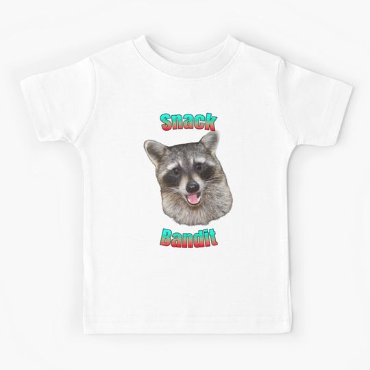 Discover Snack Bandit – Funny Raccoon Sticker & Poster Kids T-Shirt