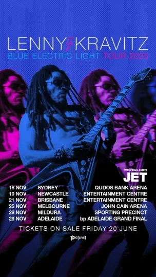 Lenny Kravitz Blue Electric Light Tour 2025 Poster