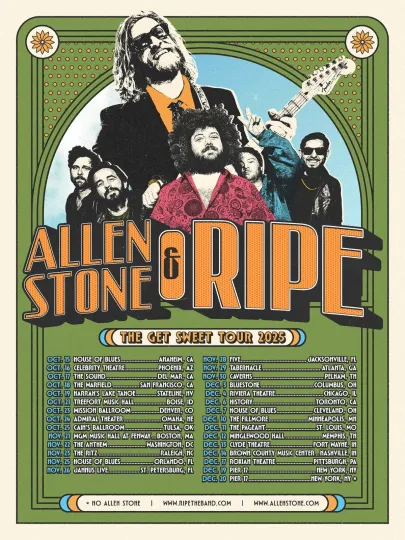 Discover The Get Sweet Tour 2025 of Allen Stone & Ripe Poster