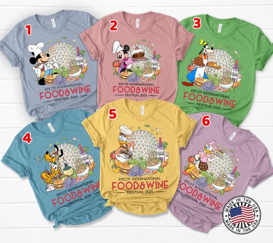 Discover All characters Epcot International Food & Wine Festival shirt, Mickey n friends Figment Remy Epcot Center shirt, Snacking Drinking team Tee