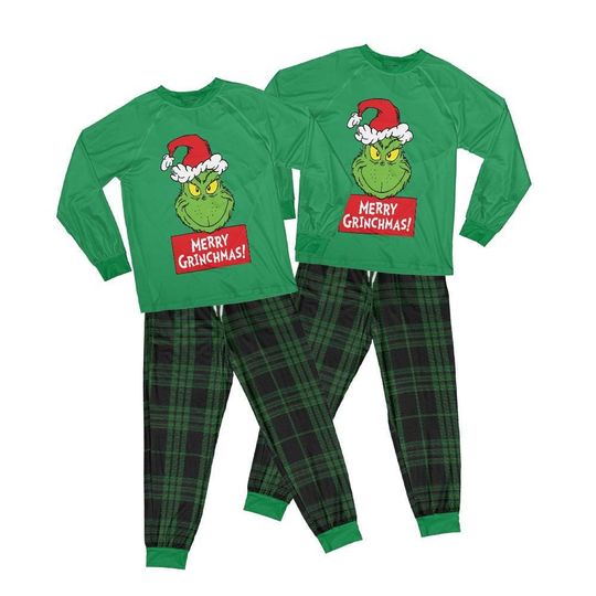 Custom name funny character Christmas Pajamas, Thanksgiving Christmas Raglan Pajamas Set for Family  Thanksgiving Gift Pajama Set