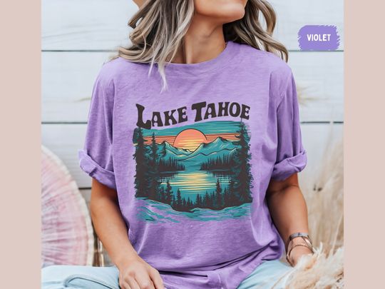 Discover Vintage Lake Tahoe Shirt California Shirt Nevada Shirt Lake Tahoe Crewneck Lake Life Shirt Ski Shirt Hiking Shirt Mountain Shirt Hiking tee
