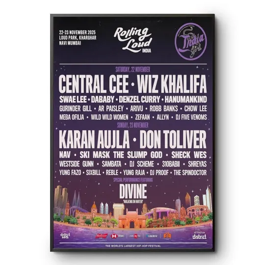 Discover Rolling Loud India Loud Park Kharghar Navi Mumbai November 22-23 2025 Poster