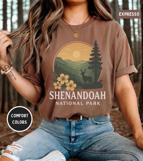 Discover Vintage Shenandoah National Park Comfort Colors Unisex T-shirt, Retro Hiking Tee, Rustic Nature Lover Gift, Outdoor Adventure Shirt, Youth