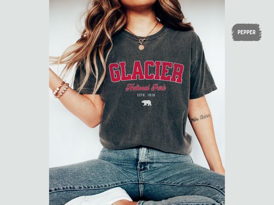 Discover Glacier National Park Comfort Colors shirt, Vintage Montana tshirt Glacier National Park gifts Hiking&nbsp;gift Glacier Park Souvenir Montana tee