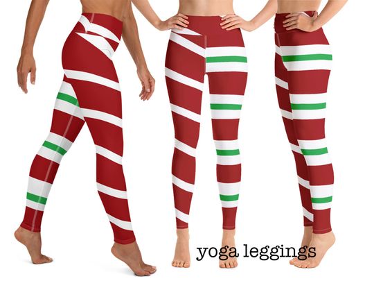 Vanellope Candy Cane Yoga Leggings Women’s Christmas Activewear