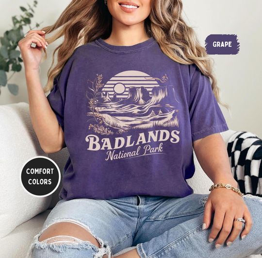 Discover Badlands National Park Comfort Colors T-shirt, Graphic Tee, Vintage Style Shirt, Nature Lover Gift, Mountain Shirt
