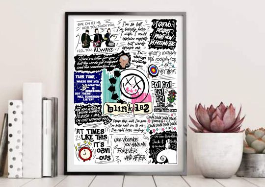 B182 Lyric Print A4 | B182 | Untitled Album | Mark Hoppus | Tom DeLonge | Travis Barker | Album Lyric Artwork