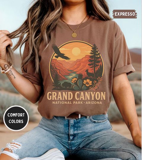 Discover Vintage Grand Canyon National Park Comfort Colors T-shirt, Nature Lover Apparel, Arizonna Desert Graphic Tee, Outdoor Adventure gift Hiking