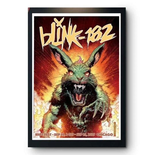 HOT B182 Riot Fest 2025 In Chicago IL Gig Poster On Sep 19-21 2025