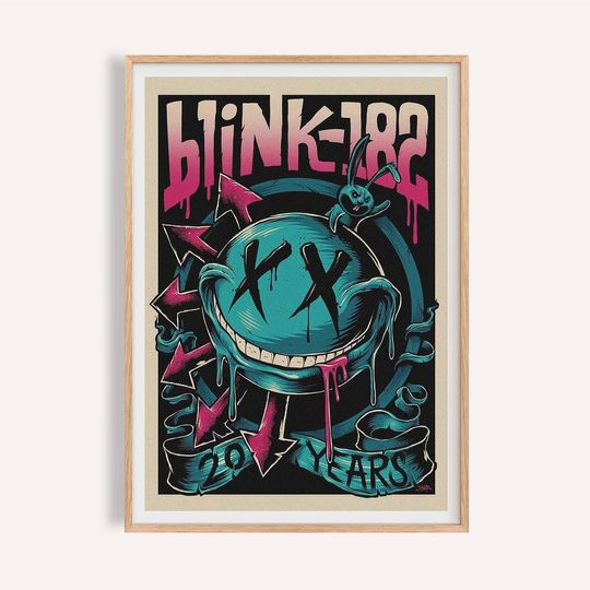 B182 Album Art Poster  20 Year Anniversary Smiley Face Punk Rock Print