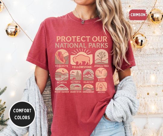 Retro Protect our National Parks T-Shirt, Boho Tee, Nature Lover Gift, Activist gift