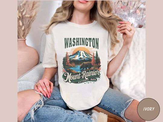 Mount Rainier National Park shirt, Vintage Washington Tshirt, Mount Rainier National Park gifts, Mount Rainier Souvenir, Camping gift