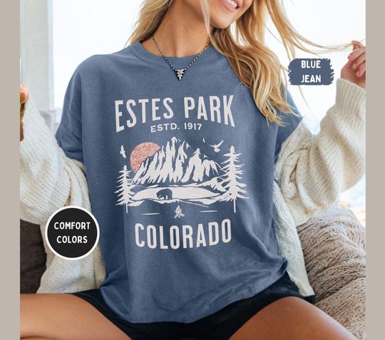 Discover Estes Park Comfort Colors T-shirt, Mountain Lover Gift, Colorado Vacation Tee, Nature Enthusiast Shirt, Outdoor Adventure Top, Cabin Retreat