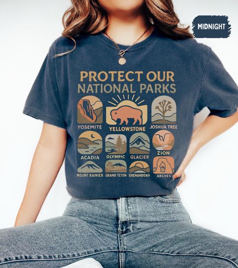 Retro Protect our National Parks T-Shirt, Boho Tee, Nature Lover Gift, Activist gift