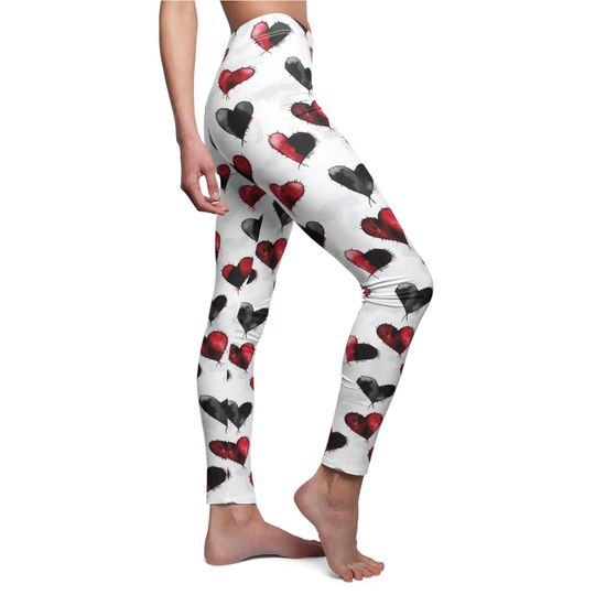 Discover Broken Heart Leggings | Punk Goth Witch Printed Leggings for Concerts & Festivals
