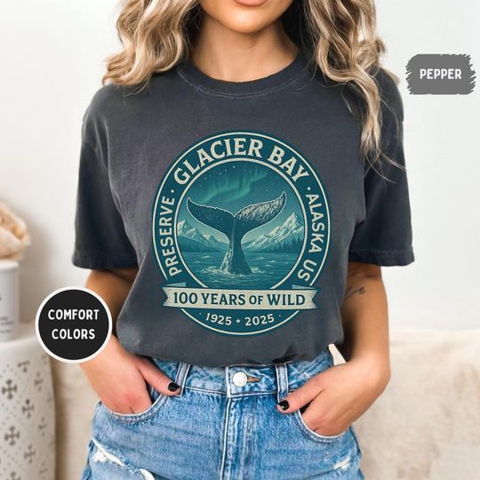 Discover Glacier Bay National Park Alaska 100th Anniversary Comfort Colors Unisex T-shirt, National Park Shirt, Vintage Tee, Outdoor Adventure