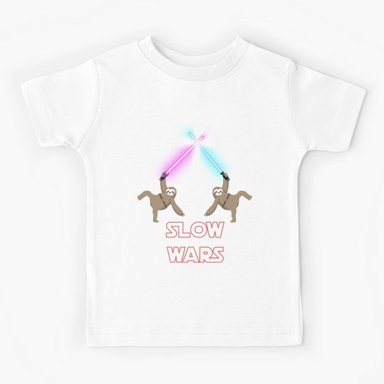 Discover Slow Wars - The Sloth Awakens Funny Parody Meme Kids T-Shirt