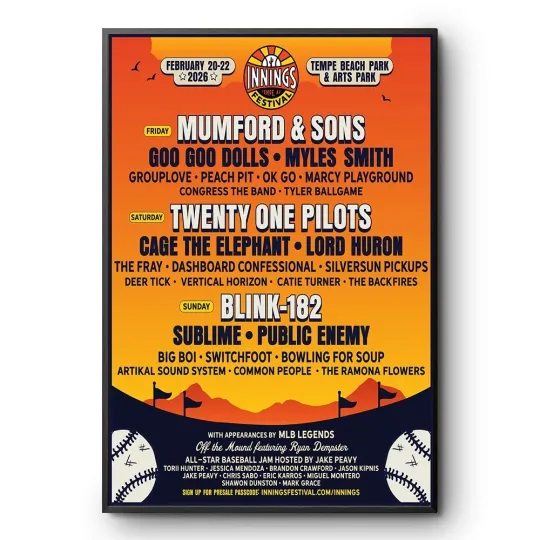 Innings Festival 2026 In Tempe AZ With B182 Mumford And Sons Poster