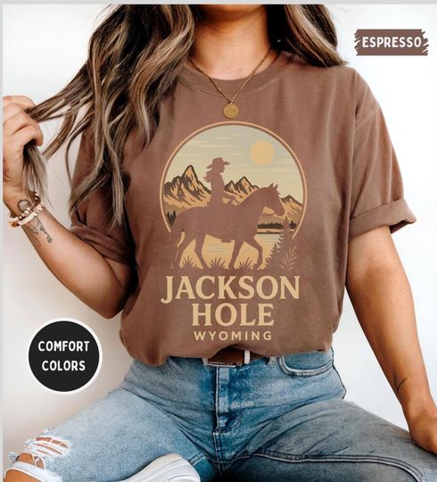 Discover Vintage Jackson Hole Wyoming T-shirt, Mountain Vacation Tee, Gift for Outdoorsy Friend