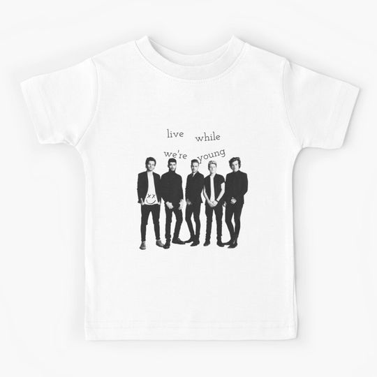 Discover Live while we're young - One Direction Lyrics!! Kids T-Shirt