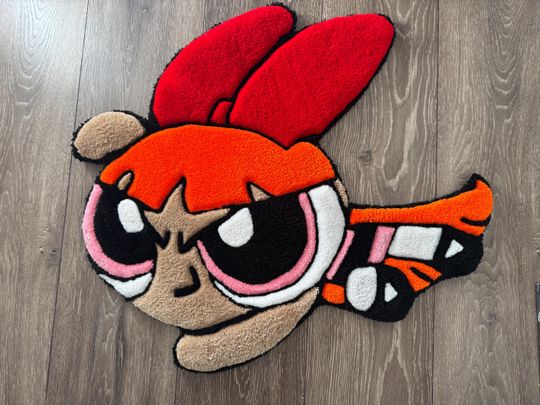 Discover Powerpuff Girls Rug  Handmade Tufted Blossom Carpet | Cartoon Inspired Home Decor