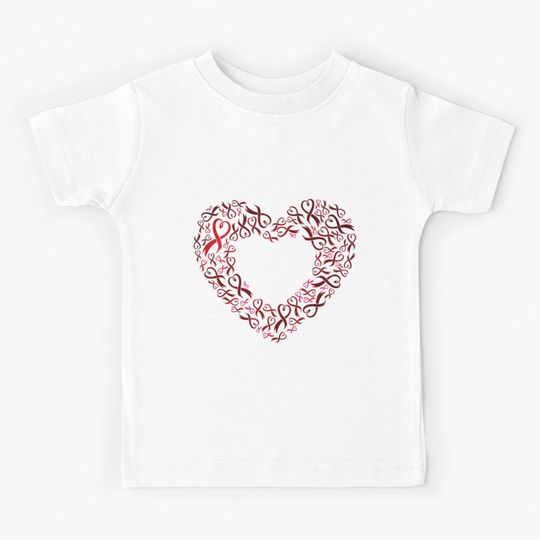Discover Raising Awareness for a Cause - Charity Ribbon Heart (Red) Kids T-Shirt