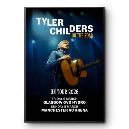 Tyler Childers UK Tour 2026 Poster Glasgow Manchester Concert Print