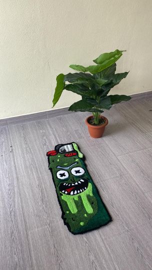 Rick and Rickandmorty Tufted Rug | Handmade Cartoon Carpet for Bedroom, Living Room or Playroom | Geeky Home Decor and Fan Gift Idea