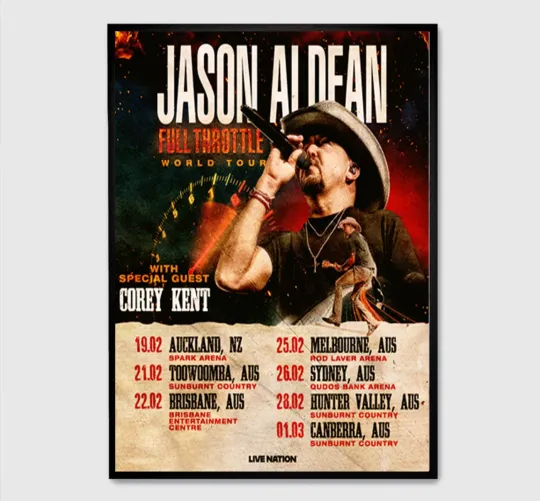 Jason Aldean Full Throttle Tour to Australia 2026 Poster