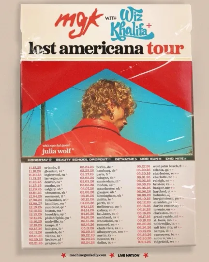 Machine Gun Kelly The Lost Americana World Tour 2026 Poster